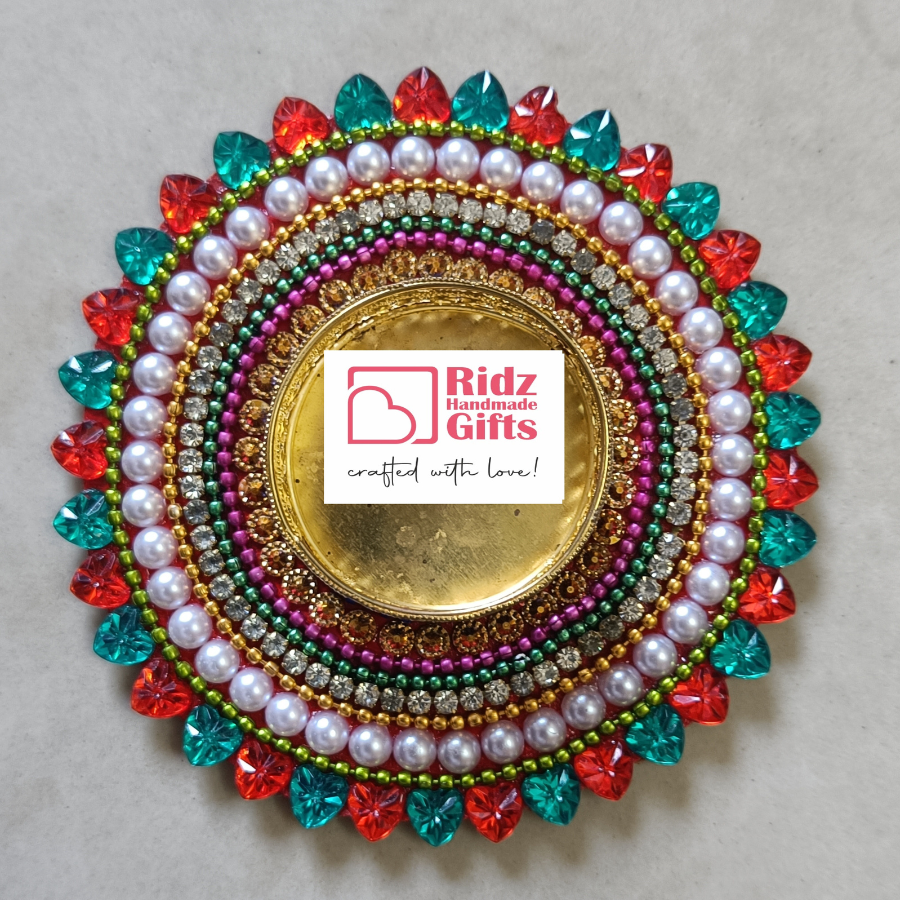 Multicolored Kundan Tealight Candle Holder