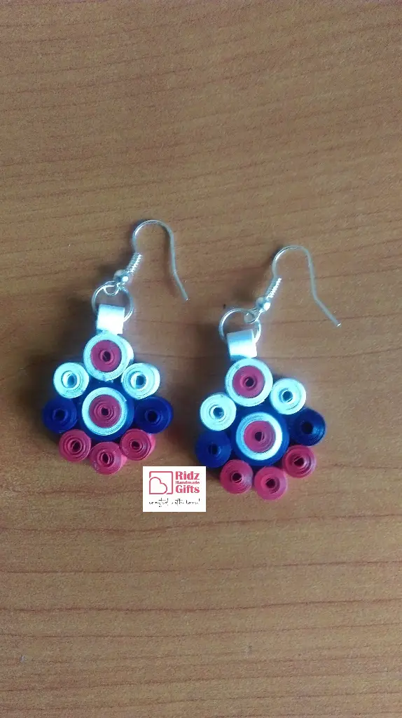 Three Colour Circle Earrings 