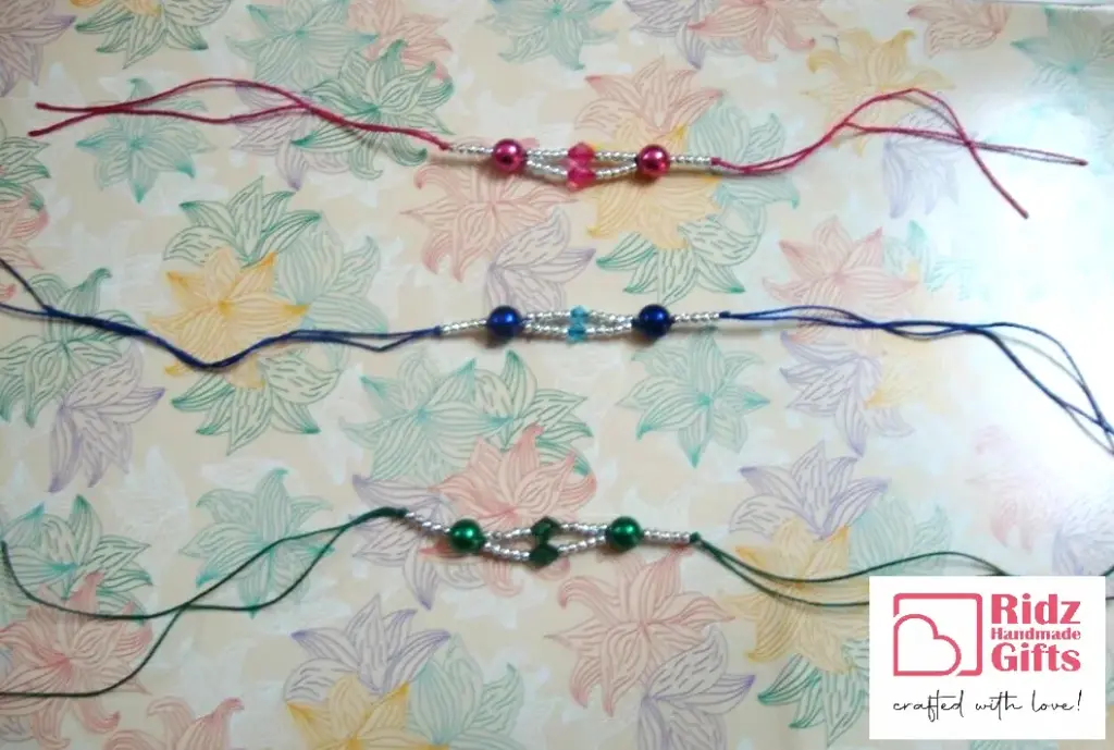 Metallic Bead and Crystal Rakhis