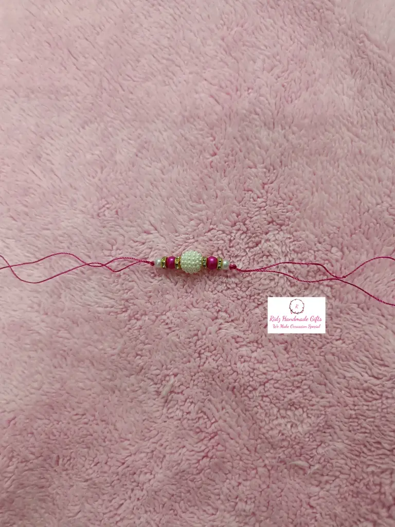 Pearl and Coloured Beaded Rakhi