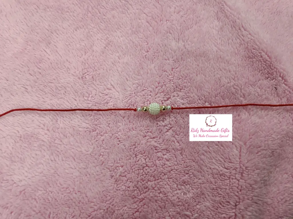 Minimalist White Bead Rakhi