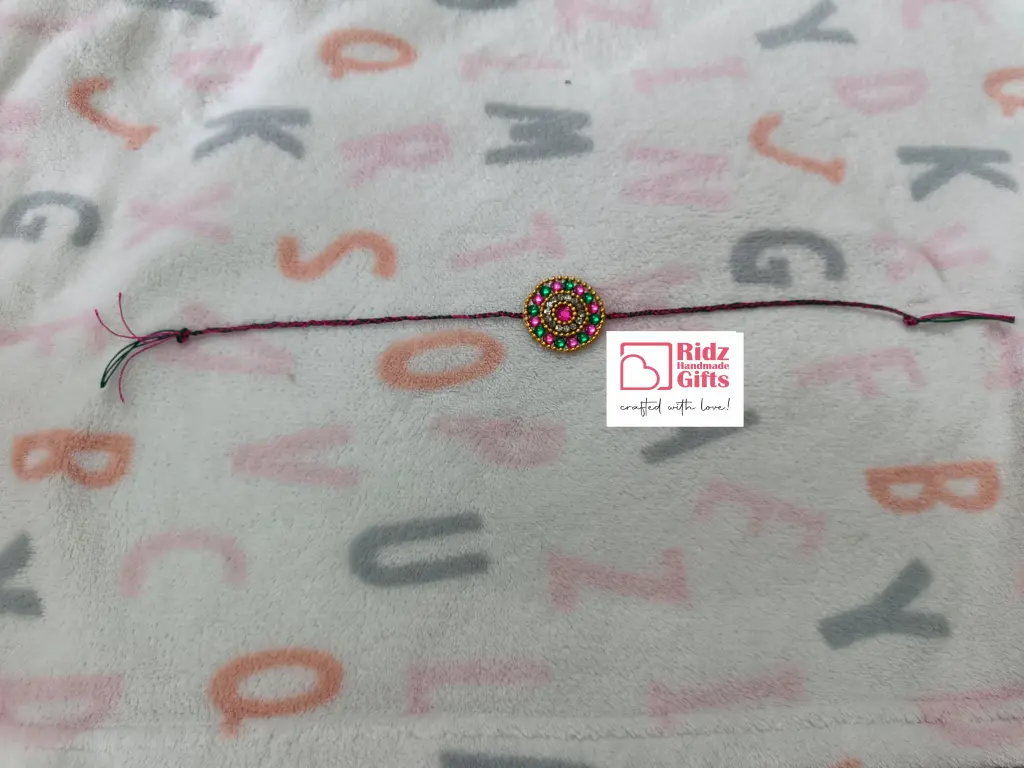 Vibrant Beaded Rakhi with Braided Thread