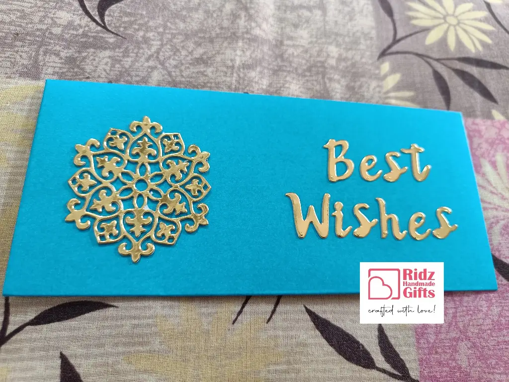 Golden Hexagon design with Sentiment Envelope 