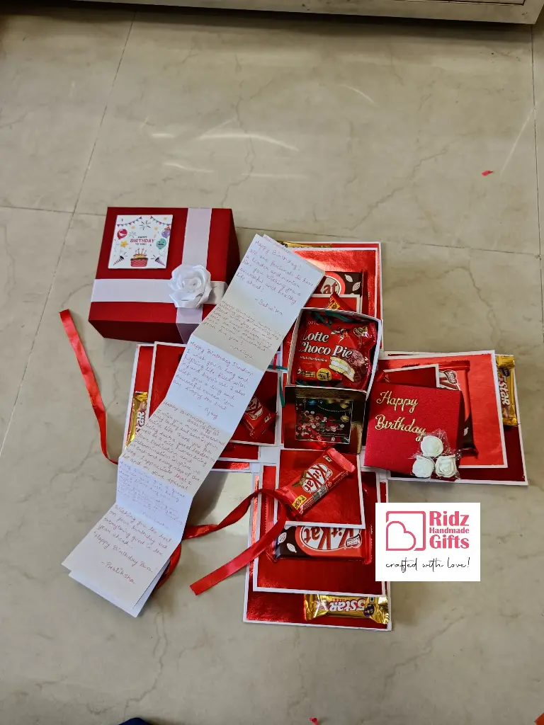 Three layer Chocolate Explosion Box with Ladder Card 