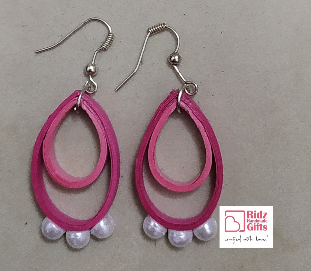 Quilled Double Teardrop Earrings
