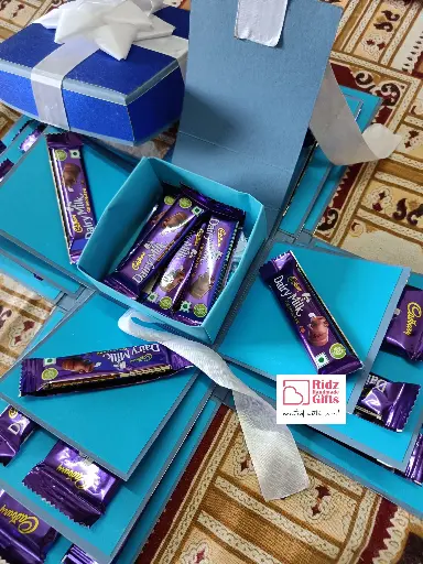 Three Layer Chocolate Explosion Box with Greeting Card