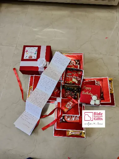 Three layer Chocolate Explosion Box with Ladder Card 
