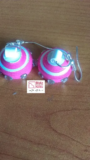 Double Coloured Quilled Jhumkas