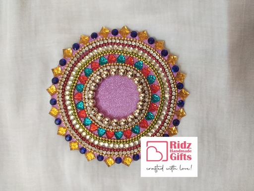 Multicolored Kundan CD Tealight Candle Holder