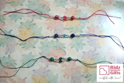 Metallic Bead and Crystal Rakhis