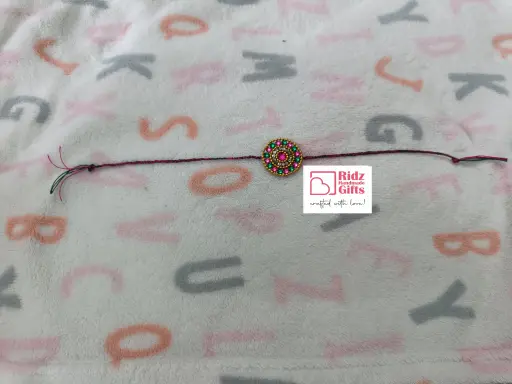 Vibrant Beaded Rakhi with Braided Thread