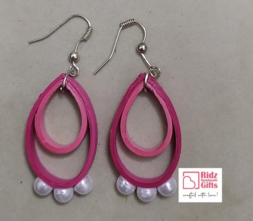 Quilled Double Teardrop Earrings