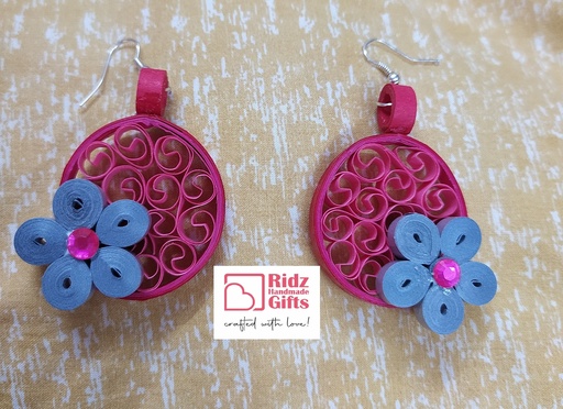 Quilled Circle Flower Earrings